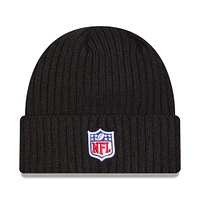 Bonnet en tricot à revers Crucial Catch 2024 NFL New Era noir pour homme des Las Vegas Raiders