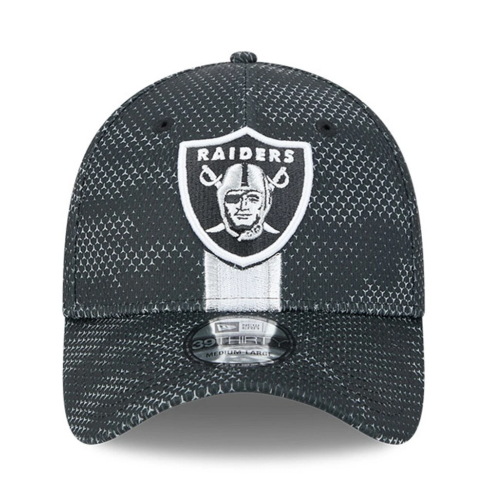 Casquette flexible noire Las Vegas Raiders 2024 Sideline 39THIRTY New Era pour hommes