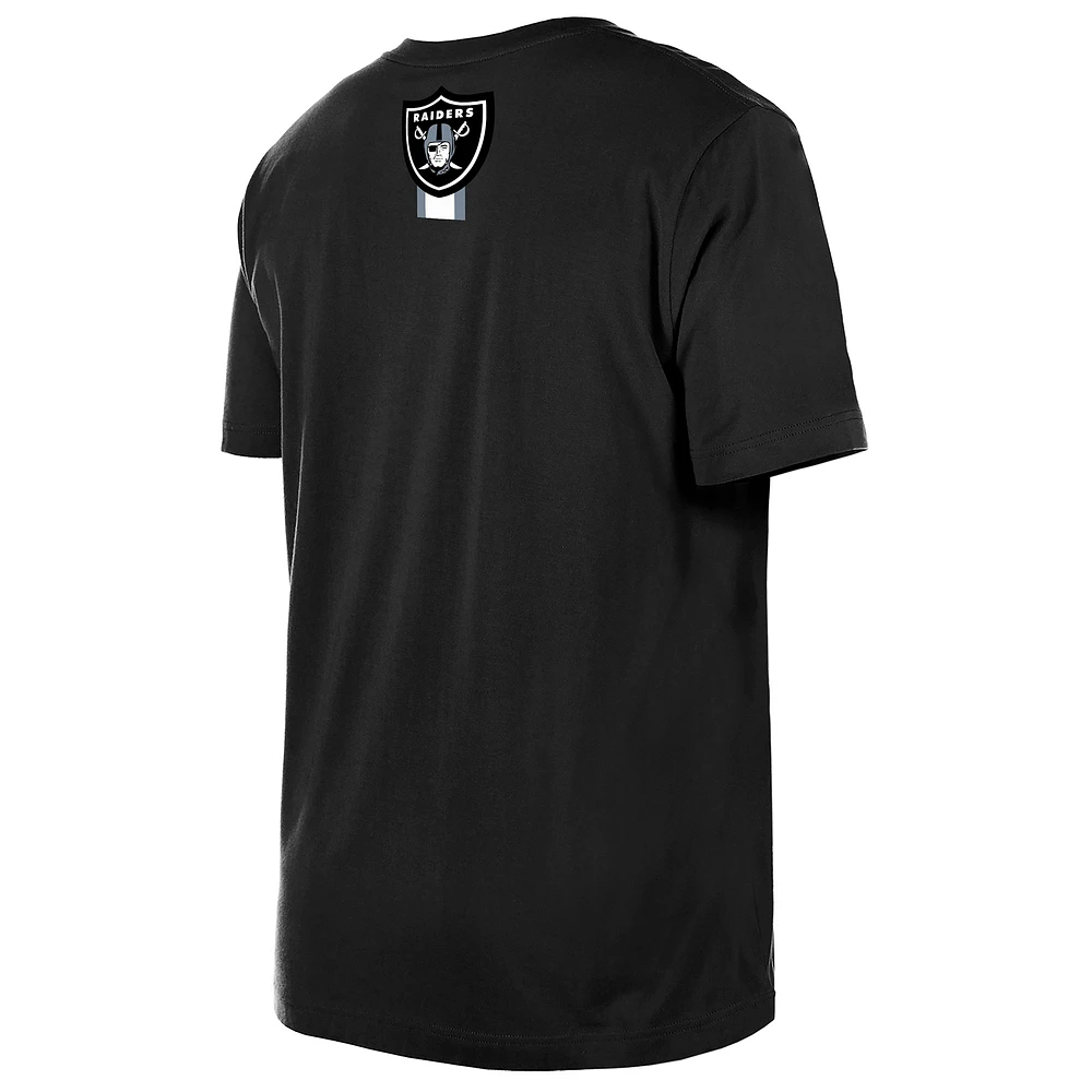 T-shirt à imprimé haute densité Las Vegas Raiders 3rd Down pour homme New Era noir