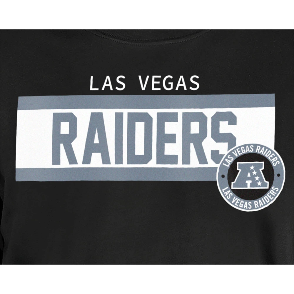 T-shirt à imprimé haute densité Las Vegas Raiders 3rd Down pour homme New Era noir