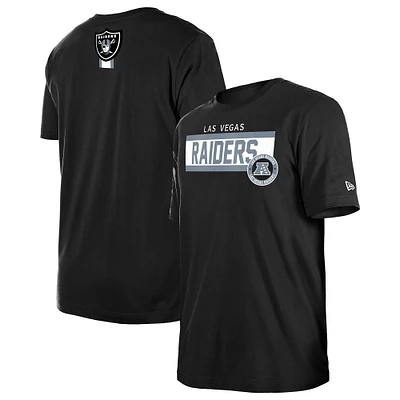 T-shirt à imprimé haute densité Las Vegas Raiders 3rd Down pour homme New Era noir