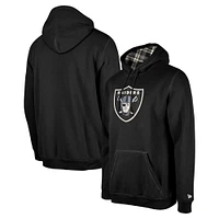 Men's New Era Black Las Vegas Raiders 3rd Down Plaid Pullover Hoodie