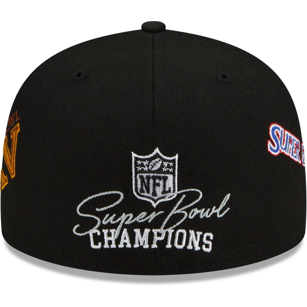 Men's New Era Black Las Vegas Raiders Crown 3x Super Bowl Champions 59FIFTY  Fitted Hat