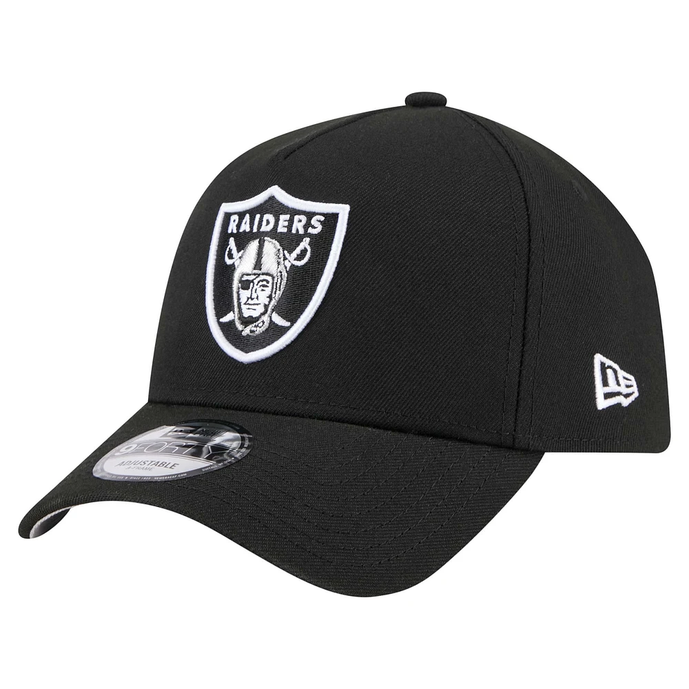 Men's New Era  Black Las Vegas Raiders  A-Frame 9FORTY Adjustable Hat