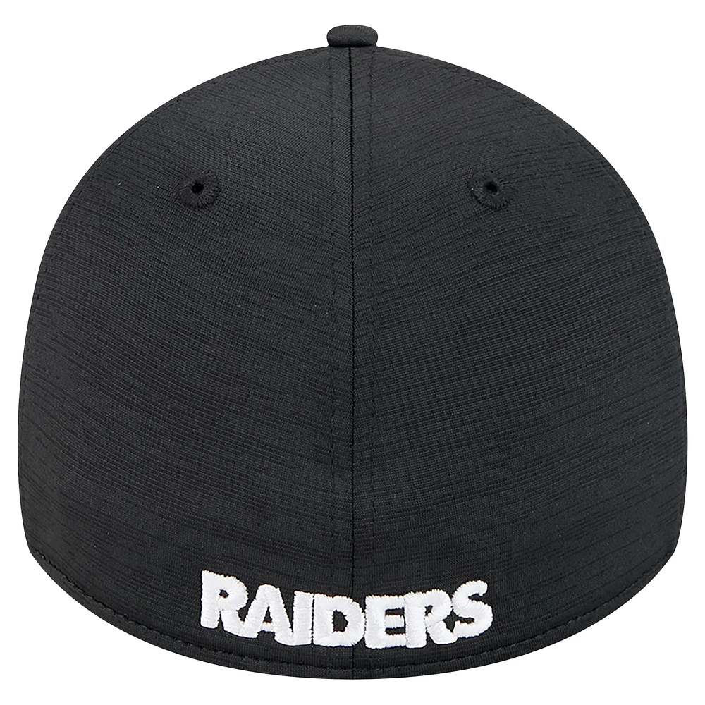 Men's New Era Black Las Vegas Raiders  Active Tech 39THIRTY Flex Hat