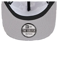 Casquette de golf à visière plate noire New Era Las Vegas Raiders Adventure Pattern pour homme