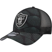 Men's New Era Black Las Vegas Raiders Agave Trucker 9FORTY Adjustable Hat