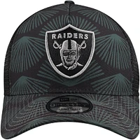 Men's New Era Black Las Vegas Raiders Agave Trucker 9FORTY Adjustable Hat