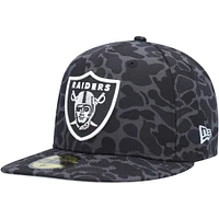 Casquette ajustée noire 59FIFTY Las Vegas Raiders Amoeba Camo New Era pour homme