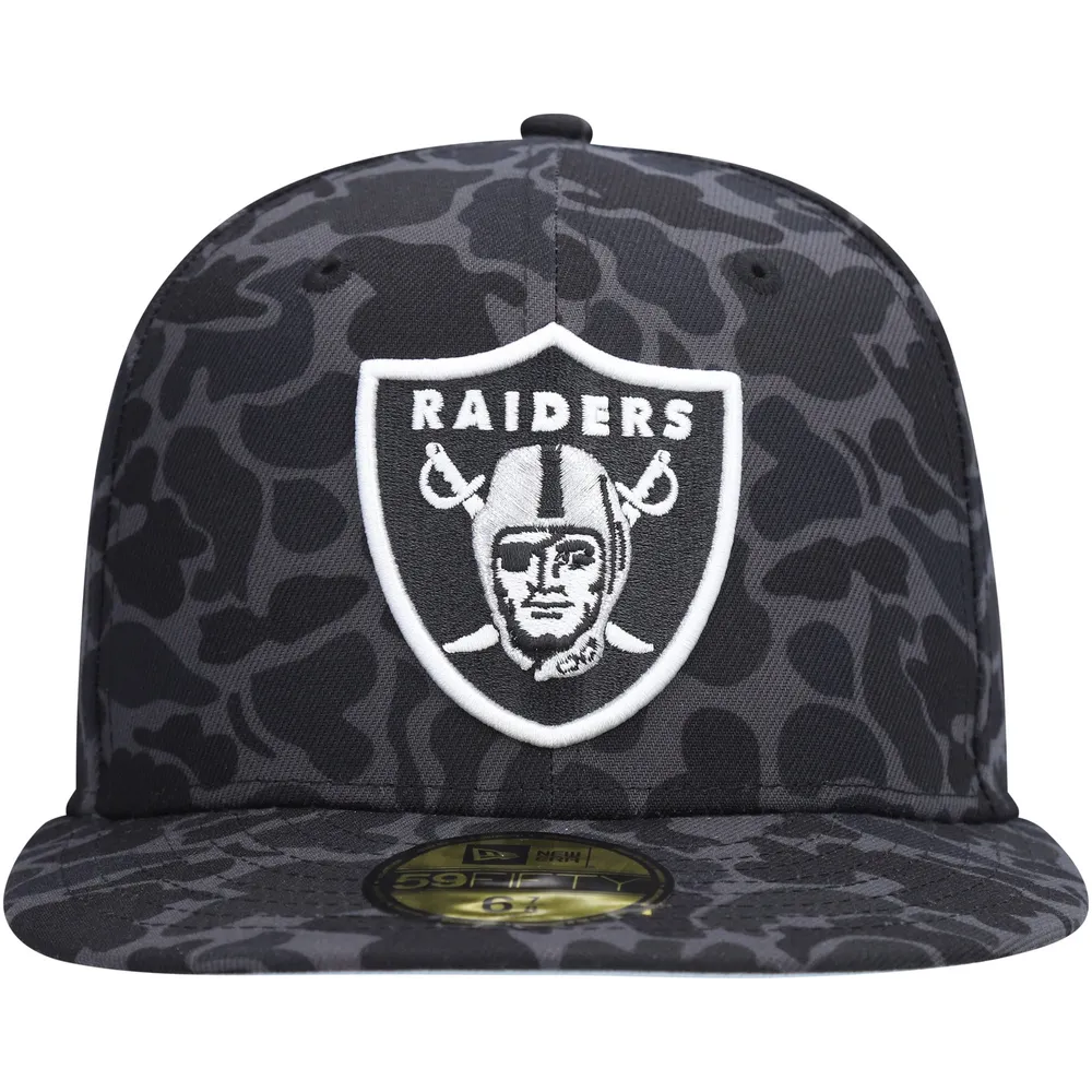 Men's New Era Black Las Vegas Raiders Amoeba Camo 59FIFTY Fitted Hat