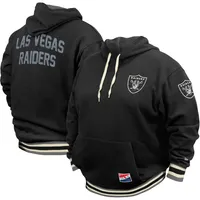 Men's New Era Silver/Black Las Vegas Raiders Colorblock Current Pullover  Hoodie