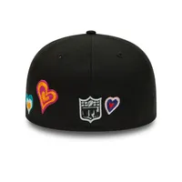 NWE RAID NOIR NFL POINT DE CHAÎNE COEUR 59FIFTY HATMENHIC