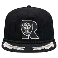 Casquette de golf à visière rabattable City Originals en velours côtelé noir New Era pour homme des Las Vegas Raiders