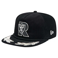 Casquette de golf à visière rabattable City Originals en velours côtelé noir New Era pour homme des Las Vegas Raiders