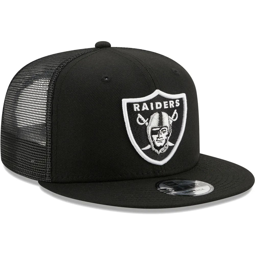 Las Vegas Raiders New Era Chrome Collection 9FIFTY Trucker Snapback Hat -  Cream/Black