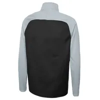 Men's New Era Black Las Vegas Raiders Combine Authentic O-Line Raglan Half-Zip Jacket