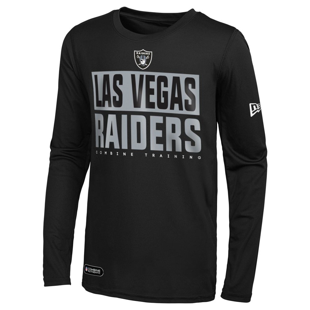 Men's New Era Black Las Vegas Raiders Combine Authentic Offsides Long Sleeve T-Shirt