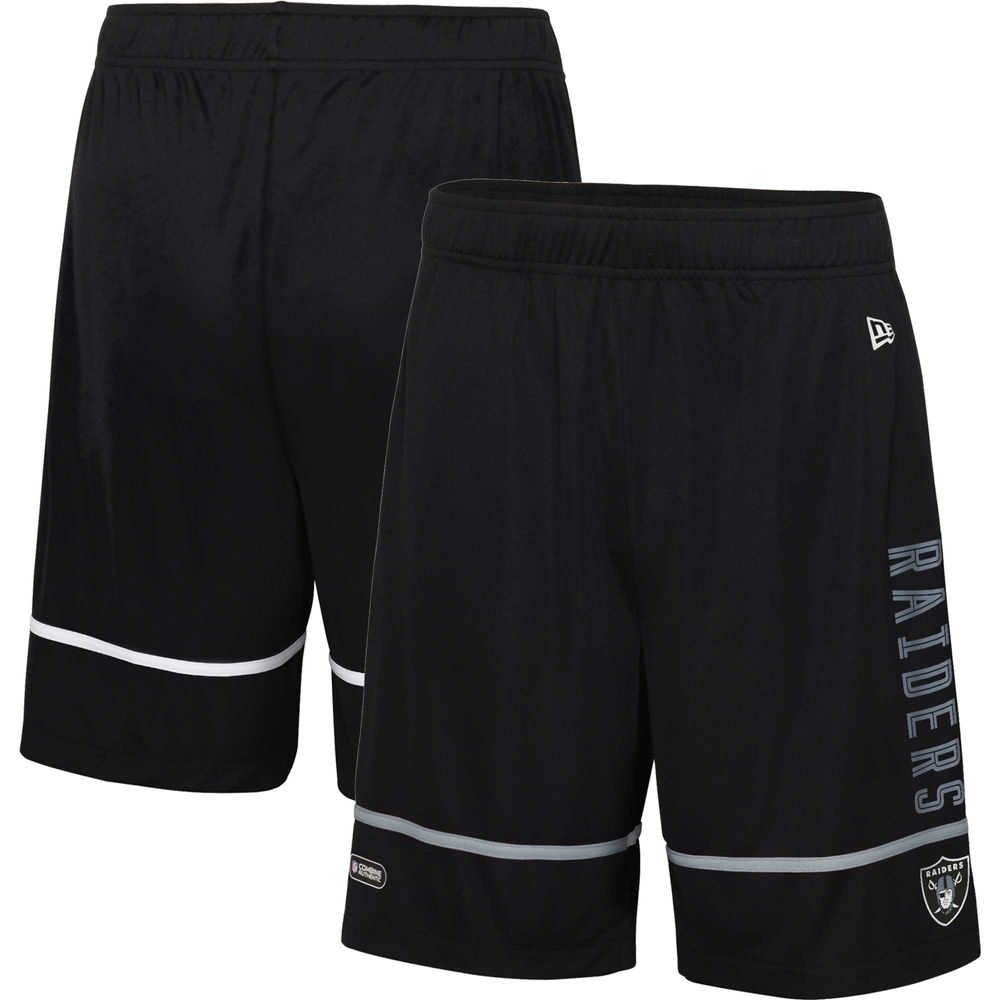 Men's New Era Black Las Vegas Raiders Combine Authentic Rusher Training Shorts