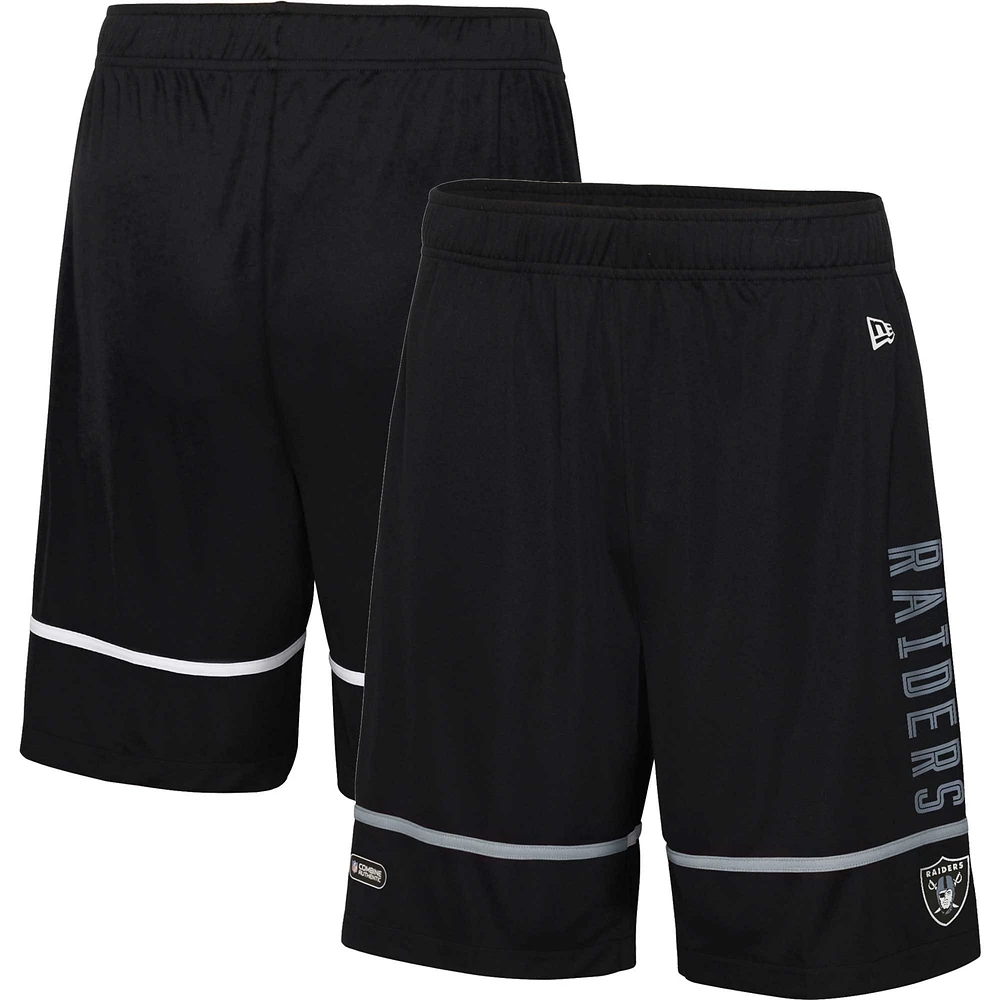 Short d'entraînement New Era Las Vegas Raiders Combine Authentic Rusher noir pour homme