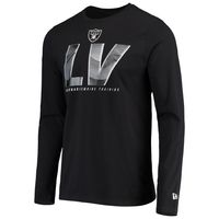 Men's New Era Black Las Vegas Raiders Combine Authentic Static Abbreviation Long Sleeve T-Shirt