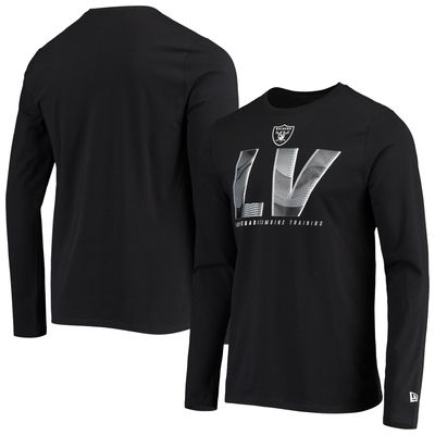 Men's New Era Black Las Vegas Raiders Combine Authentic Static Abbreviation Long Sleeve T-Shirt