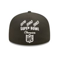 Men's New Era Black Las Vegas Raiders Crown 3x Super Bowl Champions 59FIFTY Fitted Hat