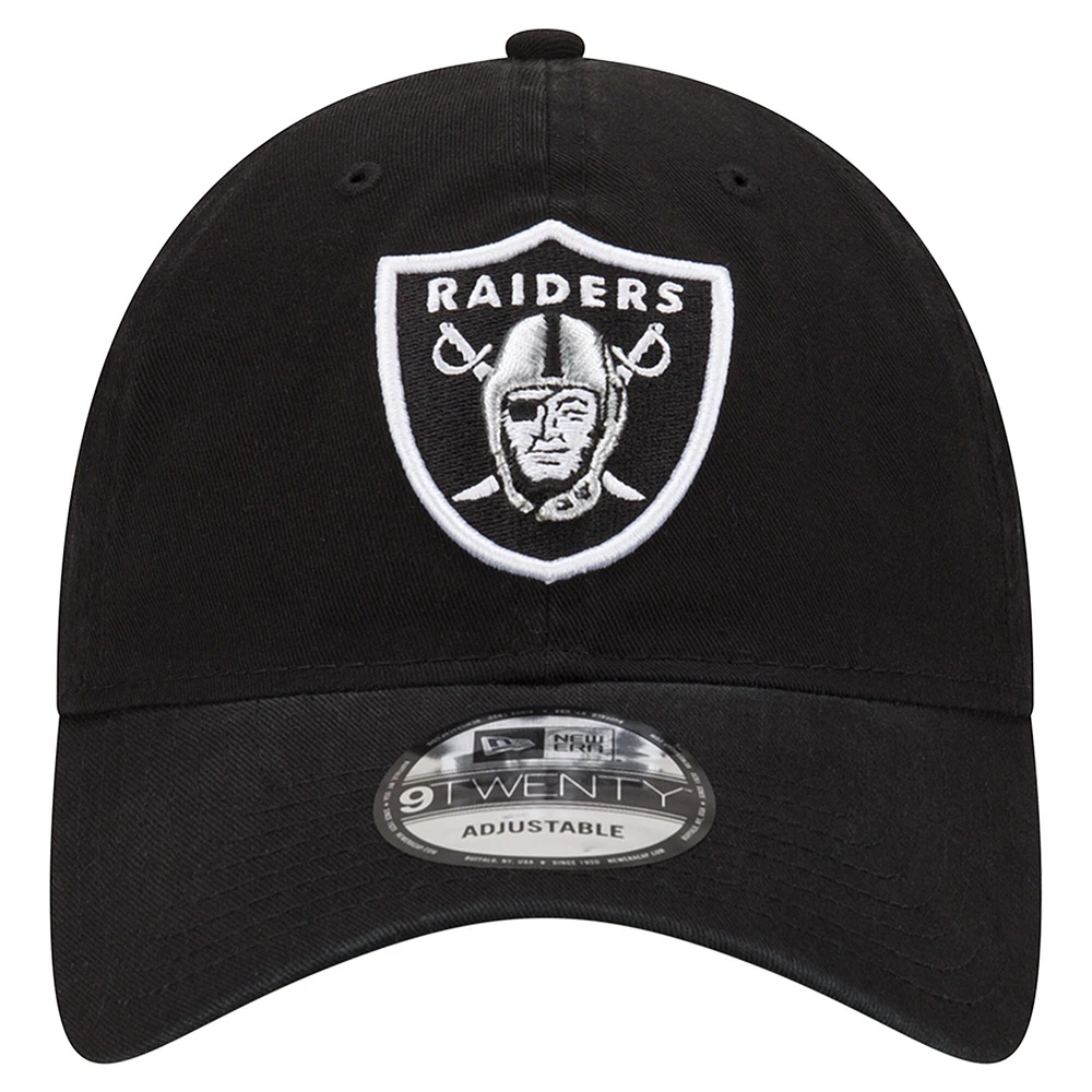 Casquette réglable noire Las Vegas Raiders Distinct 9TWENTY New Era pour hommes