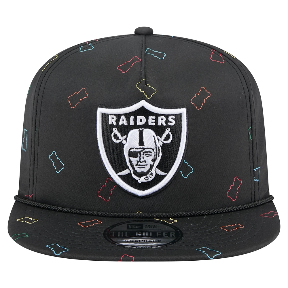 Men's New Era Black Las Vegas Raiders Gummy Golfer Snapback Hat