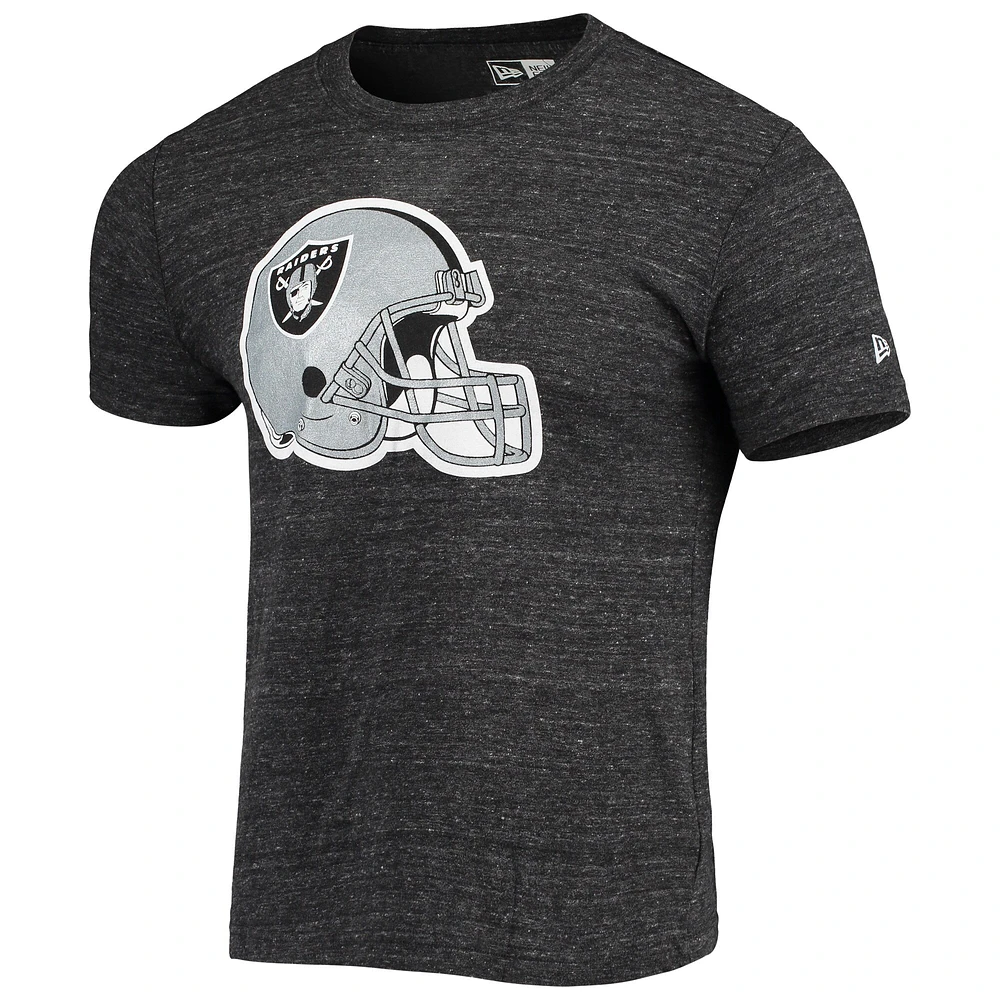 T-shirt noir tri-blend avec logo casque Las Vegas Raiders New Era pour homme