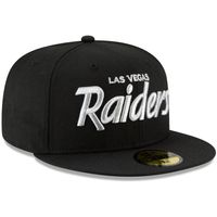 Men's New Era Black Las Vegas Raiders Omaha Script Low Profile 59FIFTY  Fitted Hat 