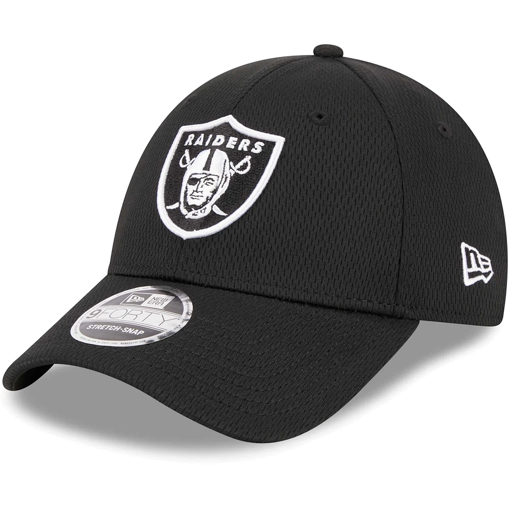 Casquette réglable noire Las Vegas Raiders Main B-Dub 9FORTY New Era pour hommes