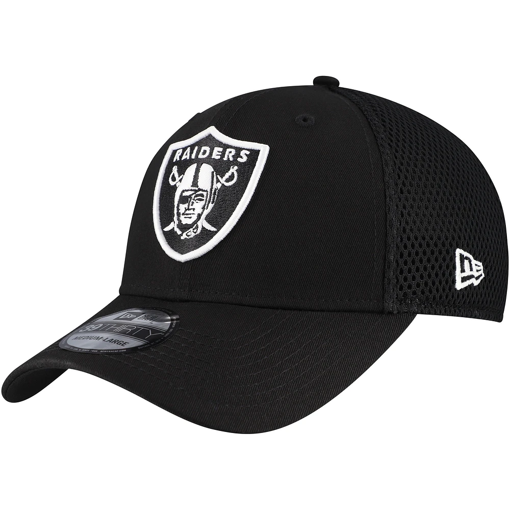 Men's New Era Black Las Vegas Raiders Main Neo 39THIRTY Flex Hat