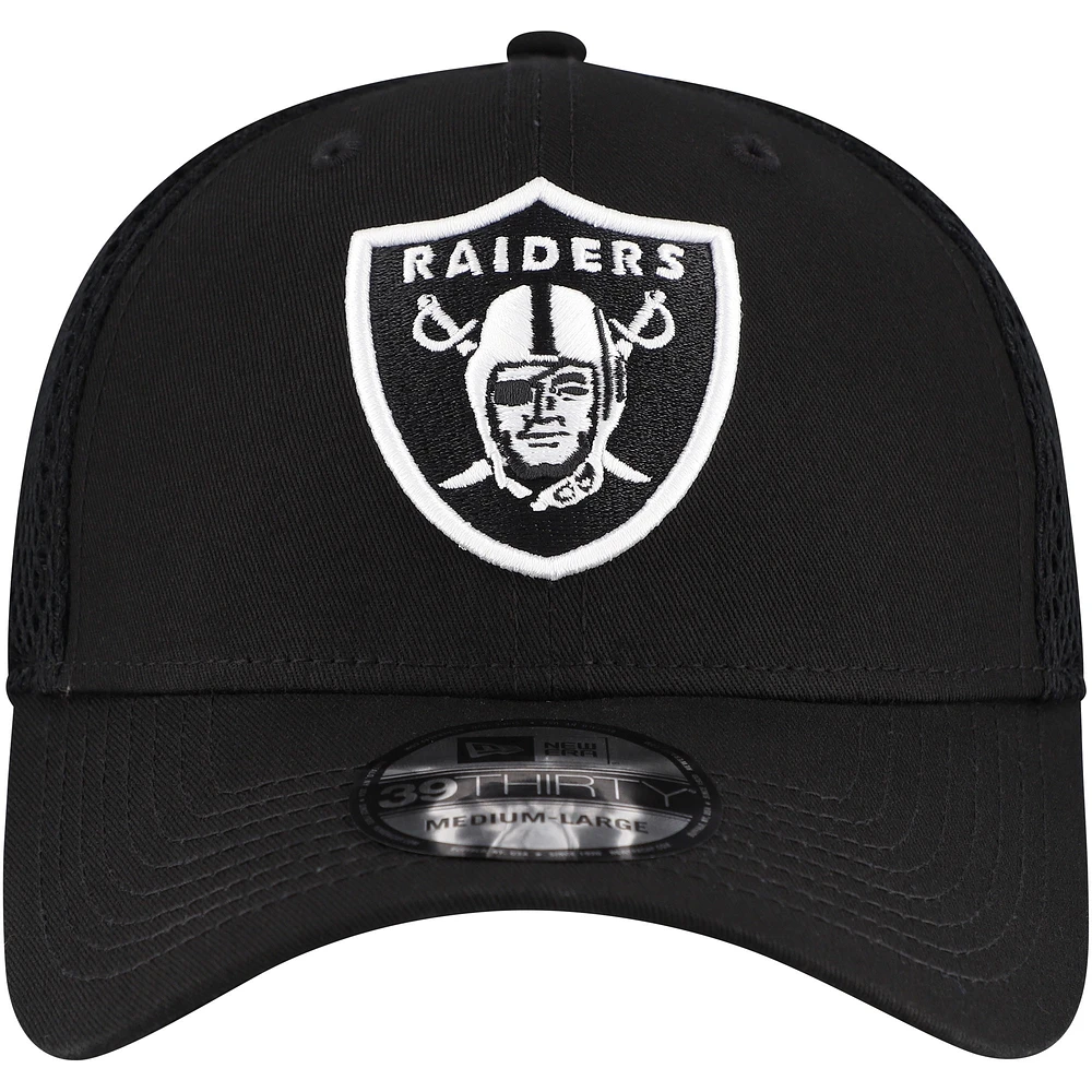 Men's New Era Black Las Vegas Raiders Main Neo 39THIRTY Flex Hat