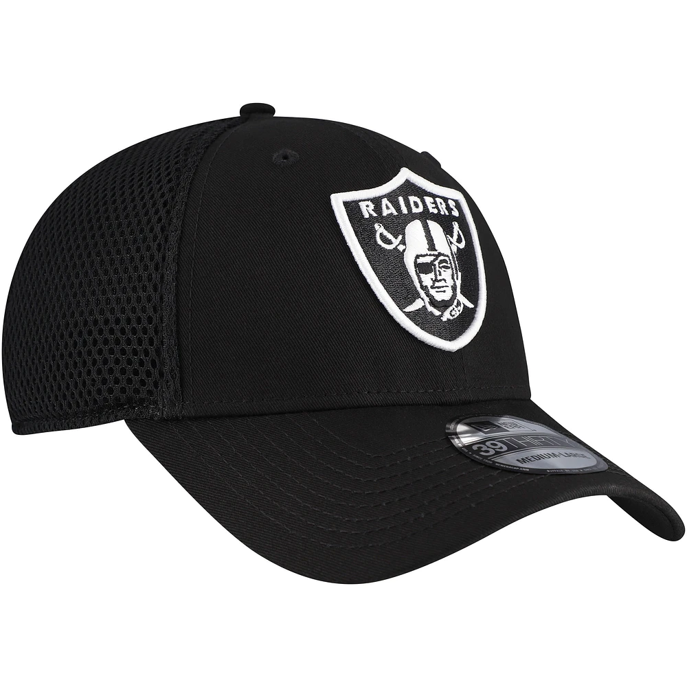 Casquette New Era Las Vegas Raiders Main Neo 39THIRTY Flex noire pour homme