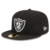 Casquette ajustée 59FIFTY New Era pour hommes des Las Vegas Raiders Main Patch noir