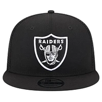 Casquette Snapback 9FIFTY Main Trucker New Era noire des Las Vegas Raiders pour hommes