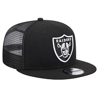 Casquette Snapback 9FIFTY Main Trucker New Era noire des Las Vegas Raiders pour hommes