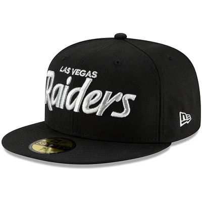 Casquette ajustée New Era Las Vegas Raiders Omaha 59FIFTY noire pour homme