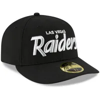 Casquette ajustée noire 59FIFTY Las Vegas Raiders Omaha Script Low Profile pour homme New Era