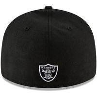 Men's New Era Black Las Vegas Raiders Omaha Script Low Profile 59FIFTY Fitted Hat