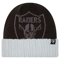 Bonnet en tricot oversize à revers noir Las Vegas Raiders de New Era pour homme