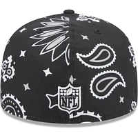 Casquette ajustée 59FIFTY noire Las Vegas Raiders Paisley New Era pour hommes