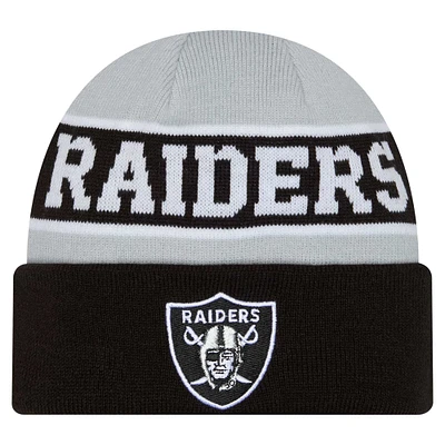 Bonnet en tricot à revers inversé Las Vegas Raiders New Era noir pour homme