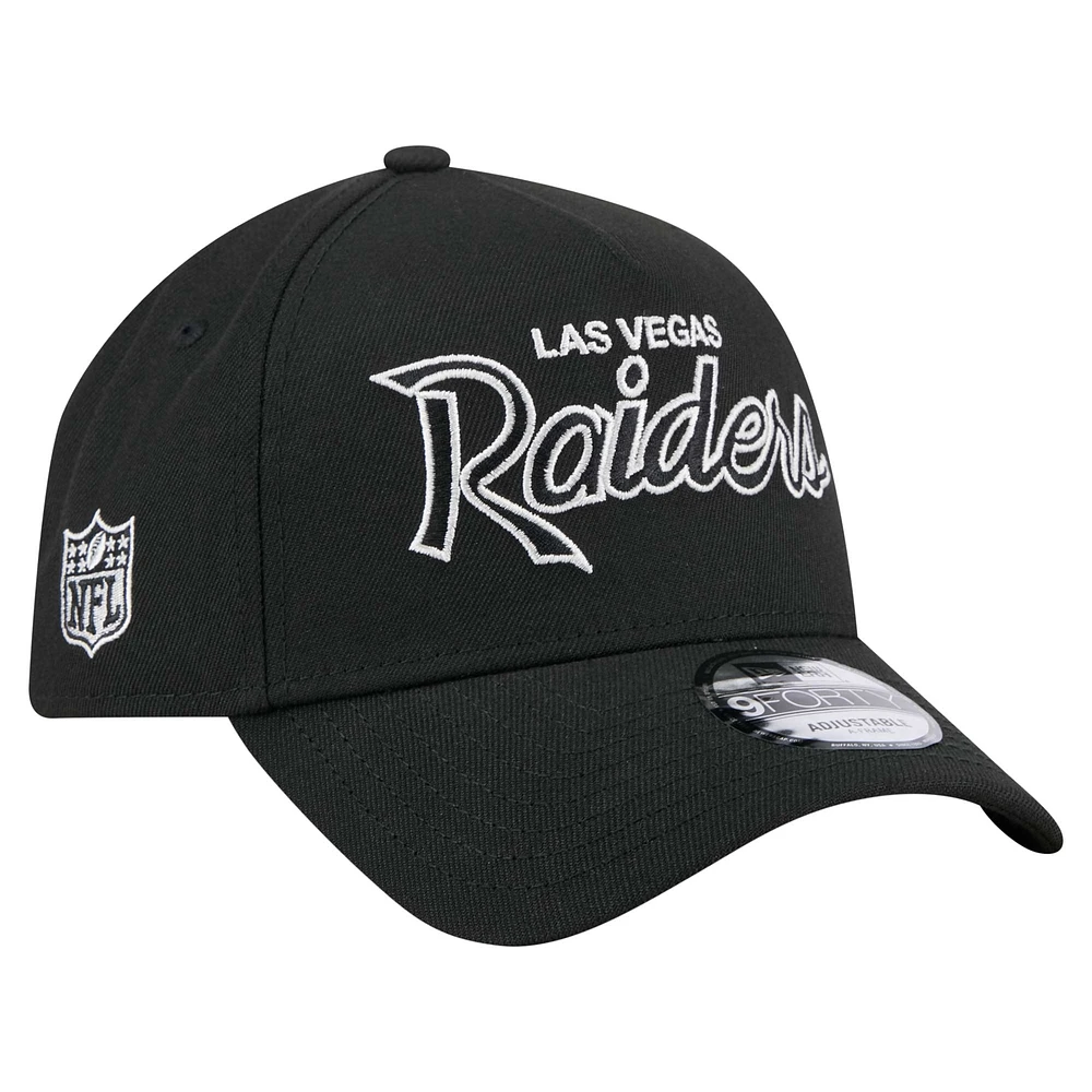 Casquette ajustable Smith 9FORTY noire des Las Vegas Raiders de New Era pour homme