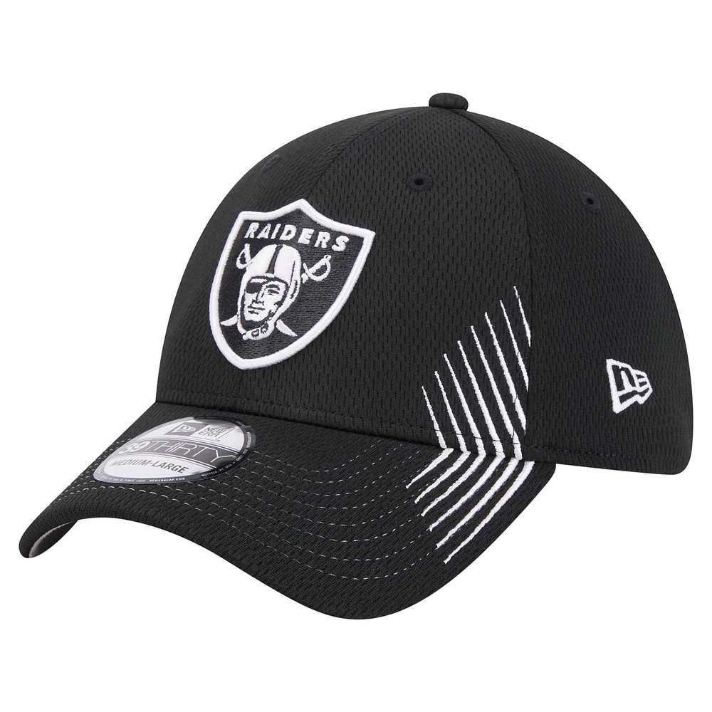 Casquette flexible 39THIRTY Sport Night Active Las Vegas Raiders New Era noire pour hommes