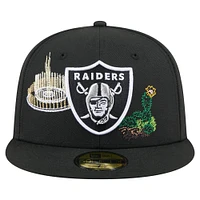 Men's New Era Black Las Vegas Raiders State Stitch 59FIFTY Fitted Hat