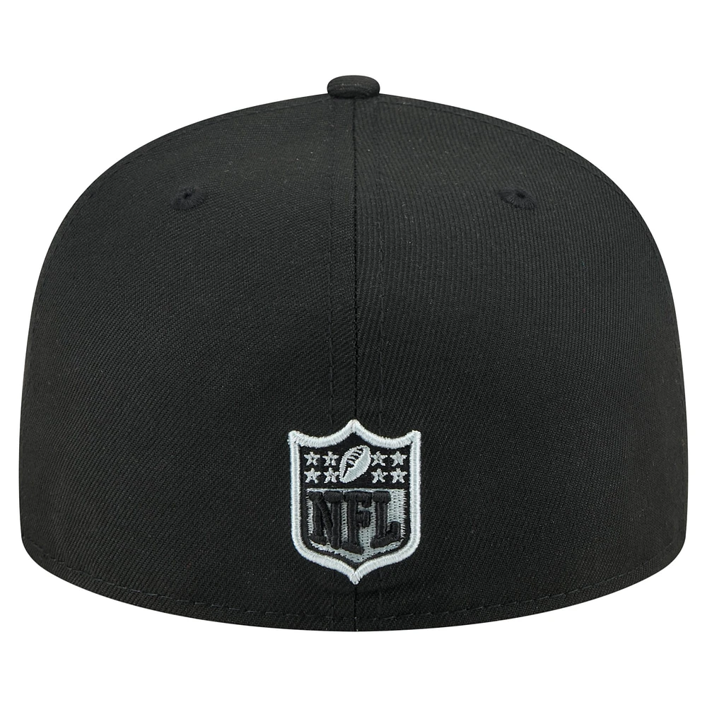 Men's New Era Black Las Vegas Raiders State Stitch 59FIFTY Fitted Hat