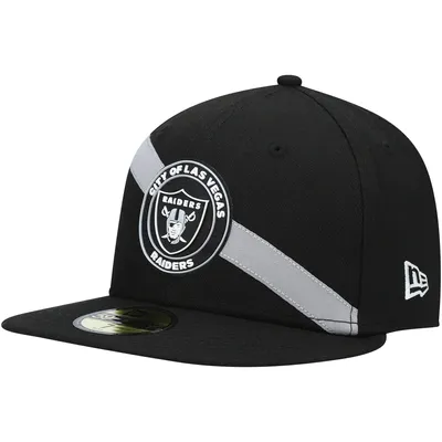 Las Vegas Raiders New Era Stripe 59FIFTY Fitted Hat - Black