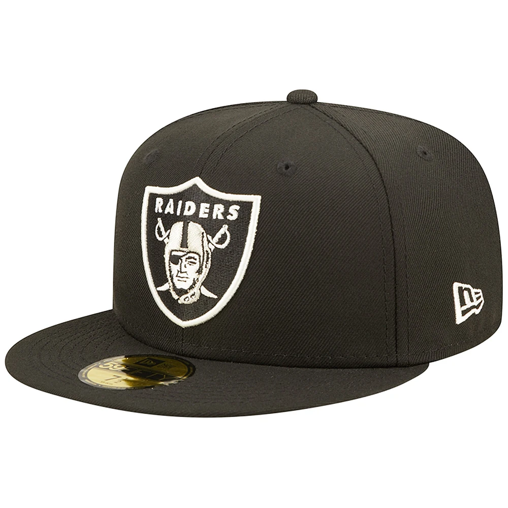 Casquette ajustée noire 59FIFTY pour homme Las Vegas Raiders Super Bowl XVIII Pop Sweat New Era