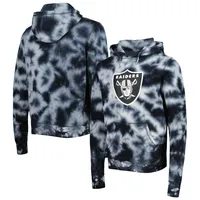 Chandail à capuchon noir motif tie-dye pour homme Las Vegas Raiders New Era